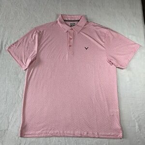 Callaway Men's Golf Polo Shirt Size L Micro  Dot Opti Dry Short Sleeve Athletic